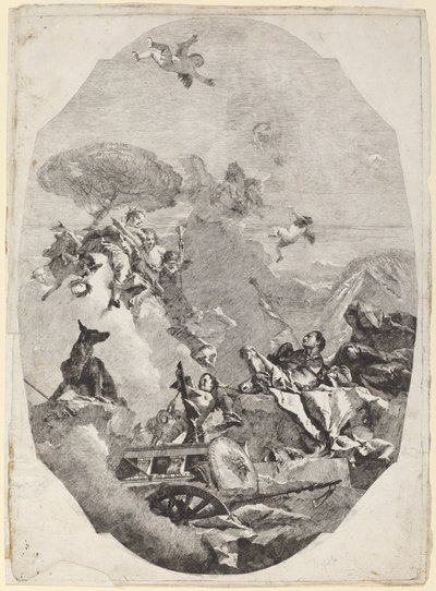 Triumf Marsa autorstwa Lorenzo Baldissera Tiepolo after Giovanni Battista Tiepolo