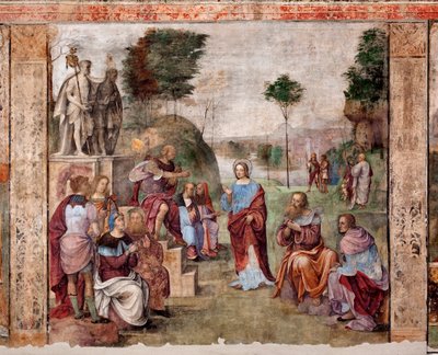 Życie św. Cecylii: Proces św. Cecylii (fresk) autorstwa Lorenzo Costa