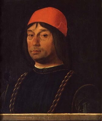 Portret Giovanniego Bentivoglio, ok. 1492 (tempera na panelu) autorstwa Lorenzo Costa