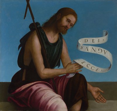 Ołtarz główny św. Jana Chrzciciela, Oratorium S. Pietro in Vincoli, 1505 autorstwa Lorenzo Costa