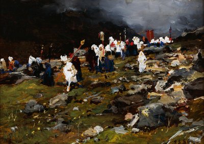 Procesja w Wysokich Górach autorstwa Lorenzo Delleani