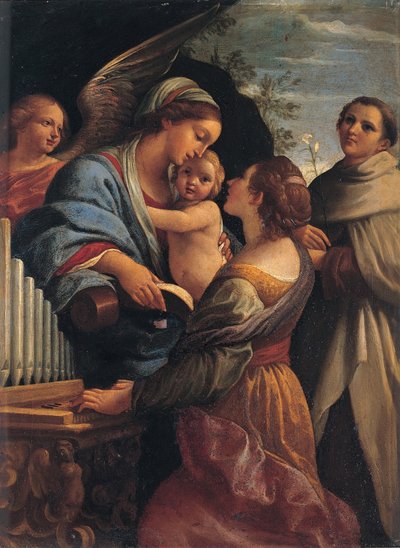 Włoski: Madonna z Dzieciątkiem i świętymi Cecylią i Albertem Madonna z Dzieciątkiem, świętymi Cecylią i Albertem autorstwa Lorenzo Garbieri