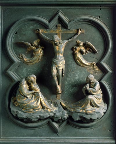 Porta Północna (zwana Bramą Krzyżową, na północy), detal zewnętrzny: „”ukrzyżowanie”” Rzeźba z brązu wykonana przez Lorenzo Ghiberti (1378-1455) autorstwa Lorenzo Ghiberti