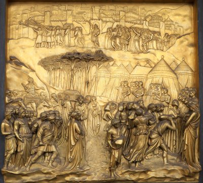 Relief Upadek Jerycha, Brama Raju w baptysterium San Giovanni..., 2015 (zdjęcie) autorstwa Lorenzo Ghiberti