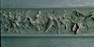 Rzeźbiona rama, fragment bramy północnej. Nisko reliefowy brąz autorstwa Lorenzo Ghiberti