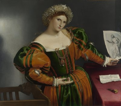 Portret kobiety (Lukrecja). Około 1530-32 autorstwa Lorenzo Lotto