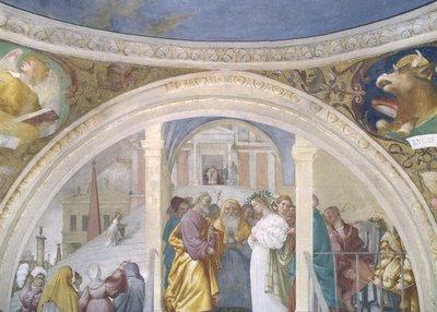 Zaślubiny Dziewicy, 1525 autorstwa Lorenzo Lotto