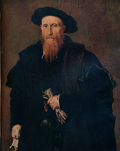 Portret dżentelmena w rękawiczkach, 1543, 1930. autorstwa Lorenzo Lotto