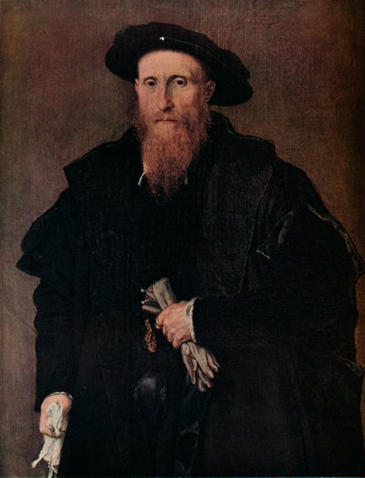 Portret dżentelmena w rękawiczkach, c1543 autorstwa Lorenzo Lotto