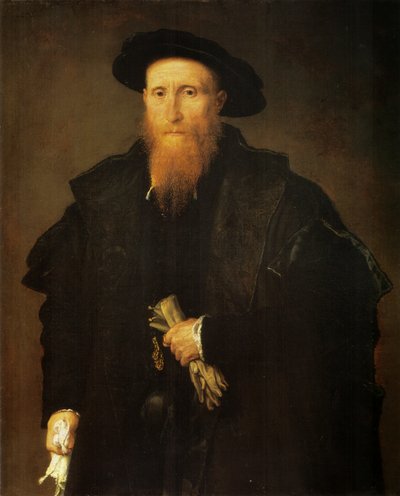 Portret starszego mężczyzny w rękawiczkach autorstwa Lorenzo Lotto