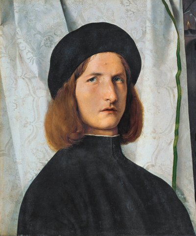 Portret młodego mężczyzny z lampą, 1508 autorstwa Lorenzo Lotto