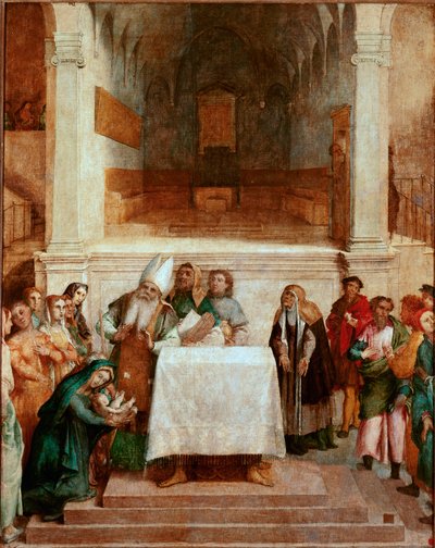 Prezentacja w świątyni Obraz Lorenzo Lotto (ok. 1480-1556) 1554-1556 Wym.170x157 cm Loreto, Pałac Apostolski autorstwa Lorenzo Lotto