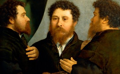 Potrójny portret złotnika autorstwa Lorenzo Lotto (1480 ca-1556), olej na płótnie, 521x791 cm autorstwa Lorenzo Lotto