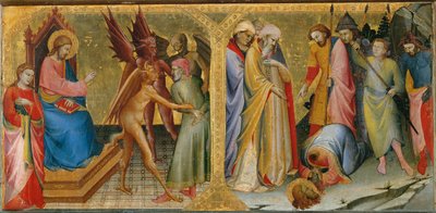 Hermogenes związany przez diabły, które wysłał przeciwko świętemu Jakubowi Starszemu ... autorstwa Lorenzo Monaco
