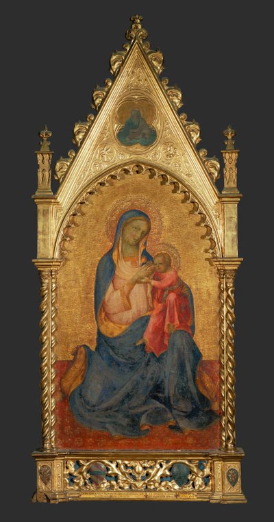 Madonna z Dzieciątkiem, w medalionie na górze: Bóg-Ojciec ... autorstwa Lorenzo Monaco