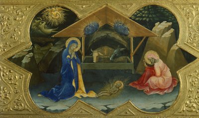 Szopka, scena z predelli Koronacji Najświętszej Marii Panny autorstwa Lorenza Monaco (ok. 1370-1425), tempera na desce, 32x53 cm autorstwa Lorenzo Monaco