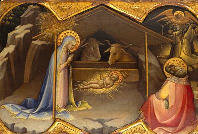 Narodzenia 1406-10 (tempera na drewnie, złoto szlifowane) autorstwa Lorenzo Monaco