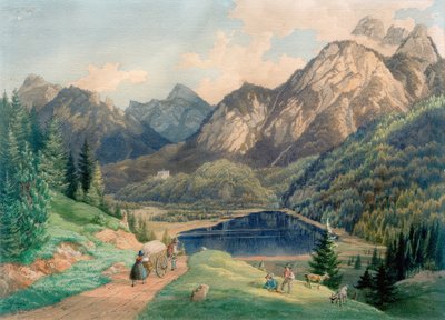 Schwansee w pobliżu Füssen autorstwa Lorenzo Quaglio
