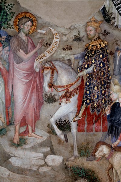 Predykacja św. Jana Chrzciciela, detal (Fresco autorstwa Lorenzo Salimbeni