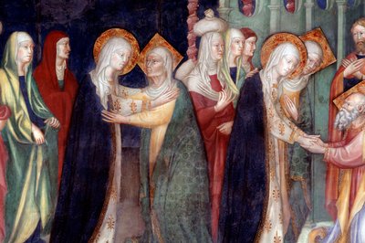 Nawiedzenie Maryi u św. Elżbiety, fragment (Fresco autorstwa Lorenzo Salimbeni