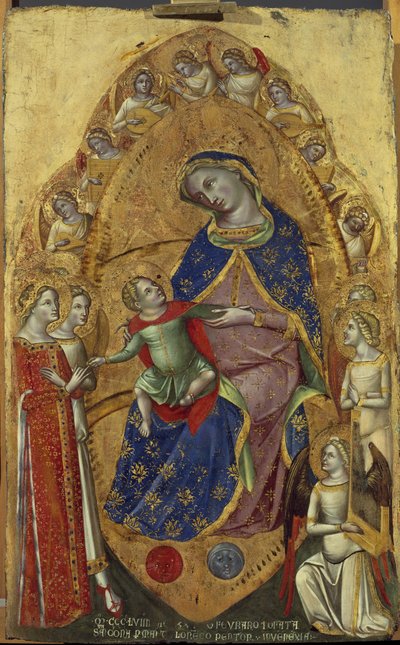 Mistyczne zaślubiny św. Katarzyny - Tempera na drewnie autorstwa Lorenzo Veneziano