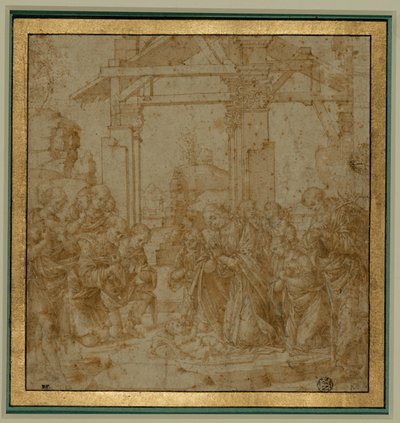 Adoracja pasterzy ... autorstwa Lorenzo di Credi