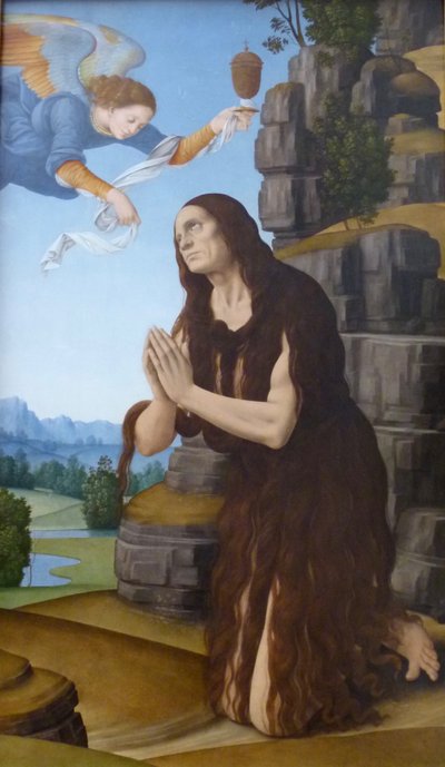Niemiecki: Die heilige Maria Ägyptiaca Święta Maria Egipska autorstwa Lorenzo di Credi