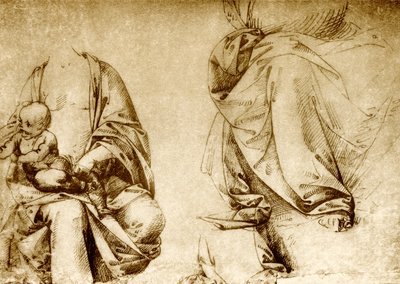 Dwa studia szat do Madonny autorstwa Lorenzo di Credi