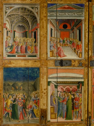 Relikwiarz drzwi Santa Maria della Scala. panel wewnętrzny autorstwa Lorenzo di Pietro Vecchietta