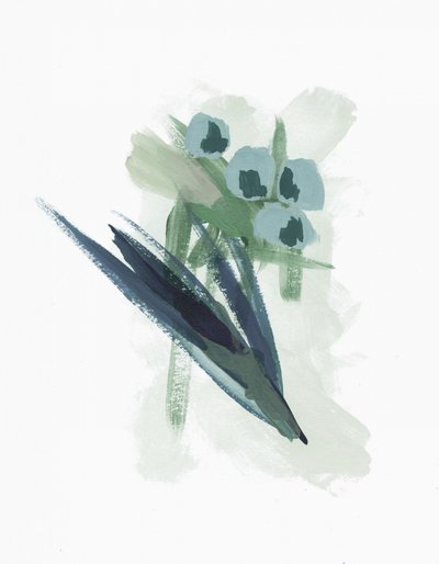Abstrakcyjne niebieskie kwiaty autorstwa Lori Ann Folz
