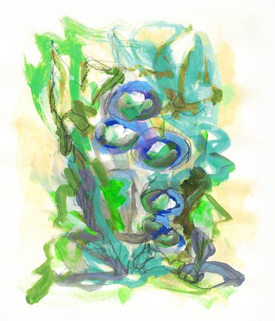 Zielono-niebieskie kwiaty autorstwa Lori Ann Folz