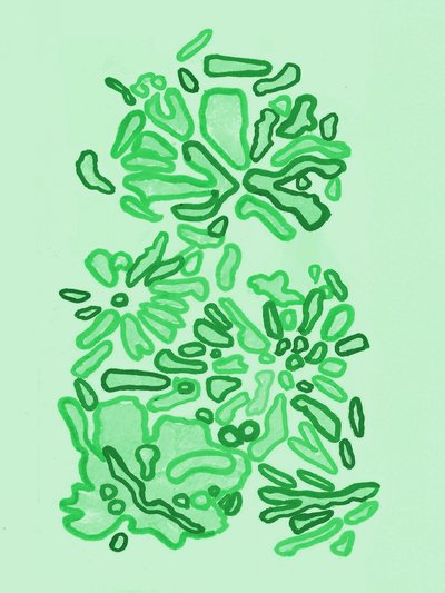 Zielone, organiczne kształty autorstwa Lori Ann Folz