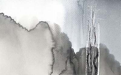 Mglisty, monochromatyczny las autorstwa Lori Ann Folz