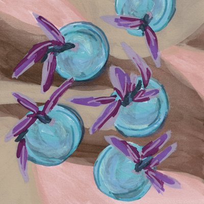 Fioletowo-niebieskie kwiaty autorstwa Lori Ann Folz