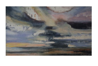 Turner In Translation 2, 2016, olej i szelak na panelu gesso autorstwa Lou Gibbs