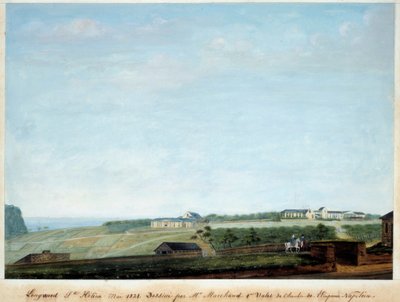 Widok Longwood na wyspie Sainte Helene, maj 1821 autorstwa Louis Joseph Marchand