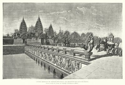 Wschodnie wejście do świątyni Khmerów Preah Khan, Angkor, Kambodża (rycina) autorstwa Louis (after) Delaporte