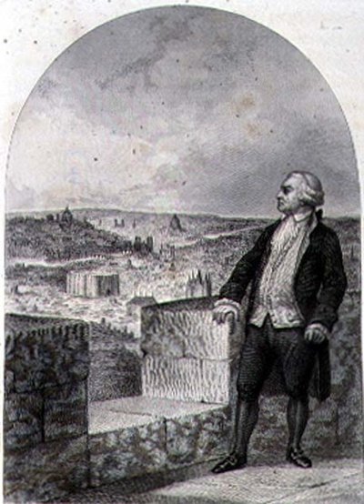 Honore Gabriel Riqueti, hrabia Mirabeau (1749-91) na murach obronnych Paryża, rycina Philibert Langlois (grafika) autorstwa Louis (after) Marckl