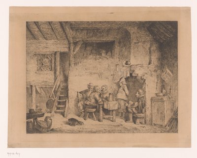 Firma w XVI-wiecznej odzieży w pubie Le recit au kabaret autorstwa Louis Antoine Carolus