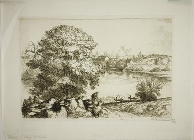 Angers, jezioro Saint-Nicolas autorstwa Louis Auguste Lepère