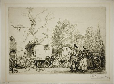 Na targach w Saint-Jean-de-Monts autorstwa Louis Auguste Lepère