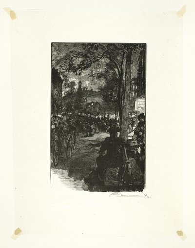 Bulwar Montmartre, wieczór, płyta piętnasta z Le Long de la Seine et des Boulevards autorstwa Louis Auguste Lepère