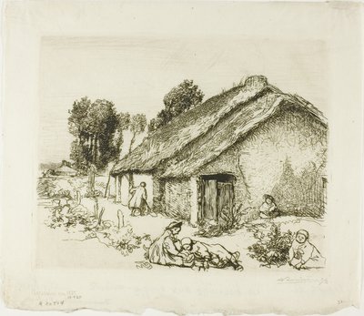 Domek z pięciorgiem dzieci autorstwa Louis Auguste Lepère