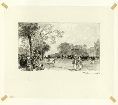 Avenue des Champs-Élysées, płyta osiemnasta z Le Long de la Seine et des Boulevards autorstwa Louis Auguste Lepère