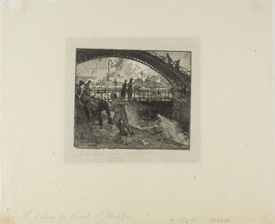 Śluza kanału Saint-Martin autorstwa Louis Auguste Lepère