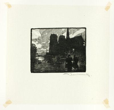 Notre-Dame, wieczór, płyta ósma z Le Long de la Seine et des Boulevards autorstwa Louis Auguste Lepère