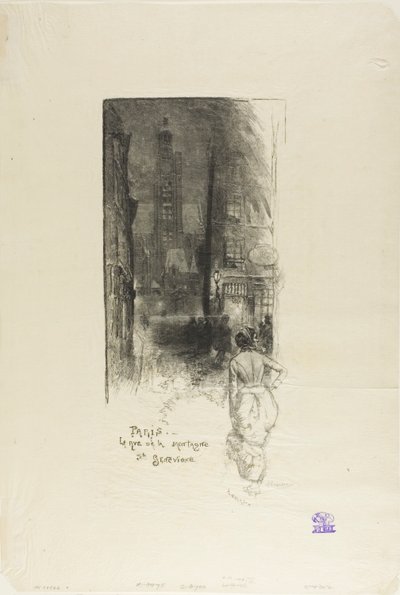Paryż: Rue de la Montagne-Ste-Geneviève autorstwa Louis Auguste Lepère