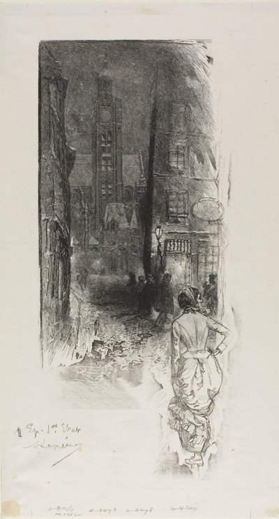 Paryż: Rue de la Montagne-Ste-Geneviève autorstwa Louis Auguste Lepère