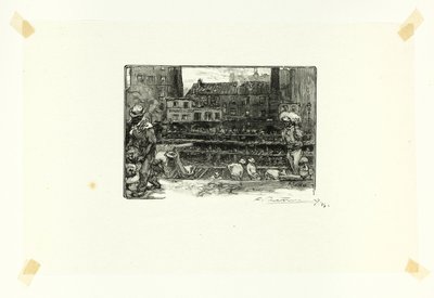 Rozładowywacze gipsu, płyta trzecia z Le Long de la Seine et des Boulevards autorstwa Louis Auguste Lepère