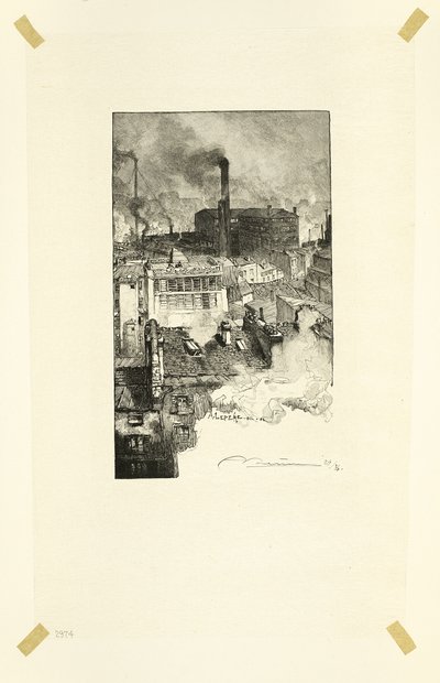 Quartier des Gobelins, płyta 20 z Le Long de la Seine et des Boulevards autorstwa Louis Auguste Lepère